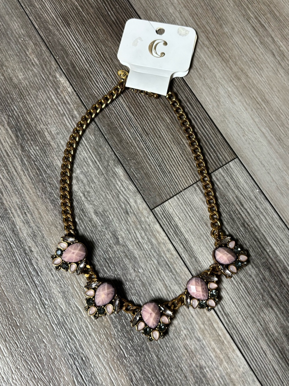 Charming Charlie Gold and Purple Statement Necklace NWT
